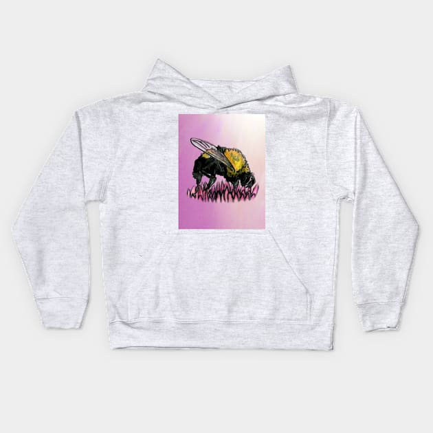 Working Bee Kids Hoodie by TrueArtworxGraphics